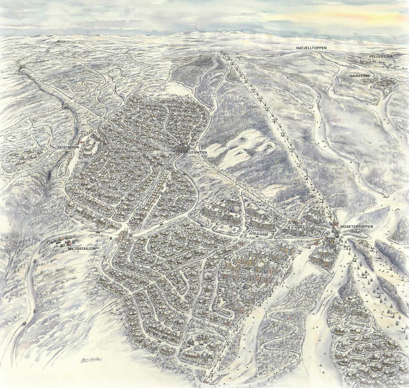 Mosetertoppen i år 2023, en illustrasjon